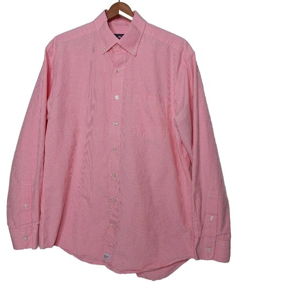 Vinyard Vines Other - Vinyard Vines Mens Medium Murray Shirt Long Sleeve Pink Gingham Button Down